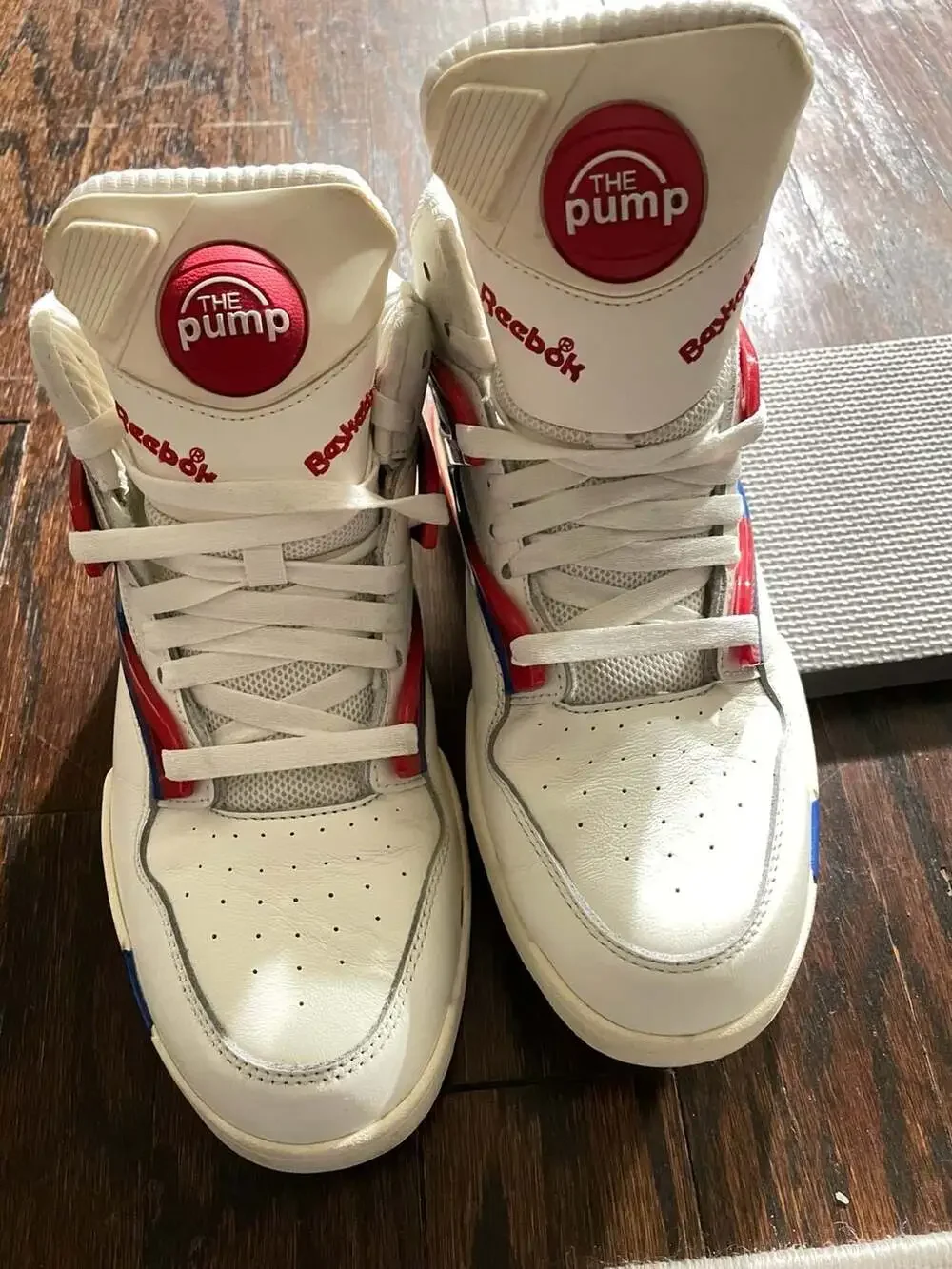 Reebok Pump Omni Zone II Basketball Shoes HR0035 White/Blue/Red